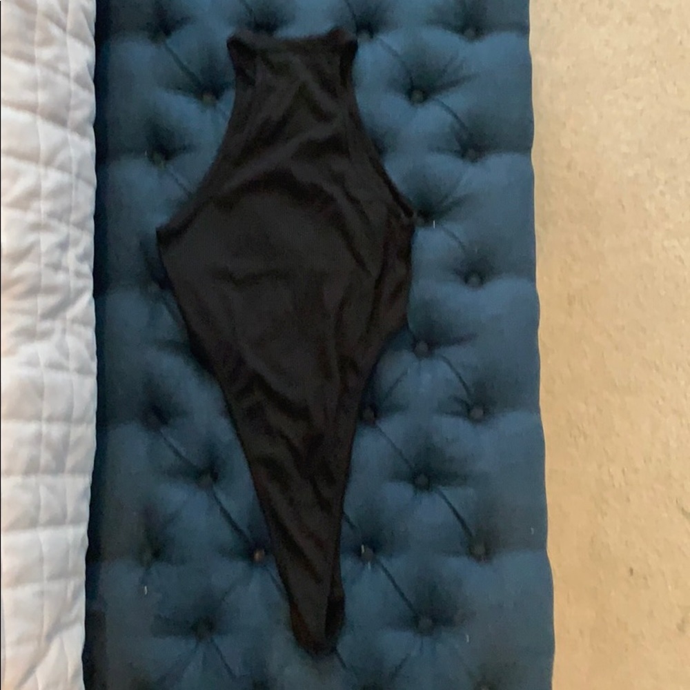 Black, night waisted ribbed bodysuit